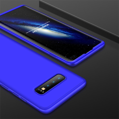 Противоударный чехол GKK Three Stage Splicing Full Coverage на Samsung Galaxy S10+Plus- синий
