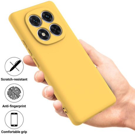 Силиконовый чехол Solid Color Liquid Silicone на Xiaomi Redmi Note 14 Pro 4G - желтый