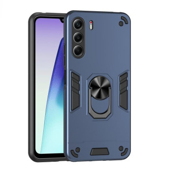 Ударозащитный чехол Shockproof Metal Ring Holder на Tecno Camon 40 Pro 4G — синий