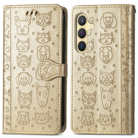 Чохол-книжка Cat and Dog для Samsung Galaxy S25 Ultra 5G - золотий