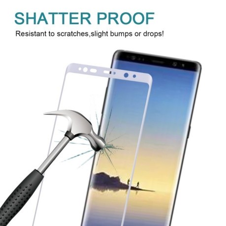 3D защитное стекло на весь экран белое на  Samsung Galaxy Note 8 0.3mm 9H Surface Hardness