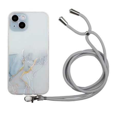 Чохол Hollow Marble Pattern with Neck для iPhone 14 Plus - сірий