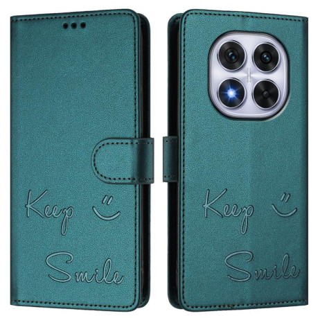 Чохол-книжка Embossing Stripe RFID для Xiaomi Redmi Note 14 Pro 4G - Peacock Green