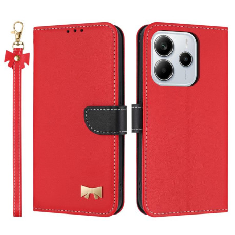 Чехол-книжка Metal Bow Leather для Xiaomi Redmi Note 14 4G 164.84mm  - красный