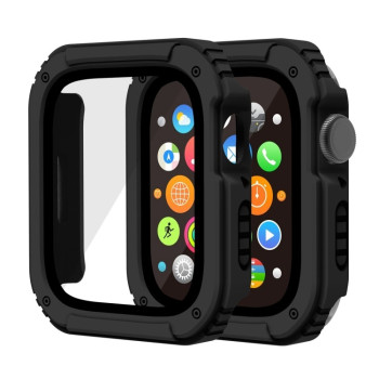 Протиударна накладка із захисним склом 2 in 1 Screen для Apple Watch Series 8 / 7 45mm - чорний