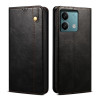 Чехол-книжка Simple Wax Crazy Horse для Xiaomi Redmi Note 13 5G - черный