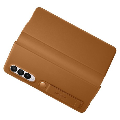 Оригинальный чехол-книжка Samsung Leather для Samsung Galaxy Z Fold 3 - brown