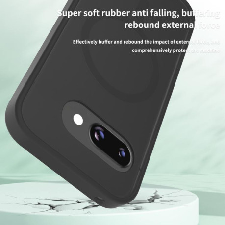 Противоударный чехол Skin Feel TPU Hybrid PC MagSafe для Google Pixel 9a - розовый
