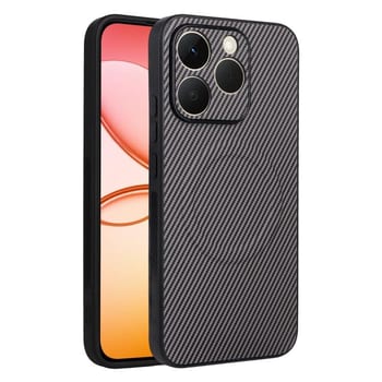 Чохол Escase із веган-шкіри з карбоновою текстурою на Realme 15T 5G — сірий