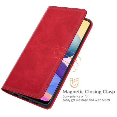Чехол-книжка Retro Skin Feel Business Magnetic на Xiaomi Poco M3 Pro/Redmi Note 10 5G/10T/11 SE - красный