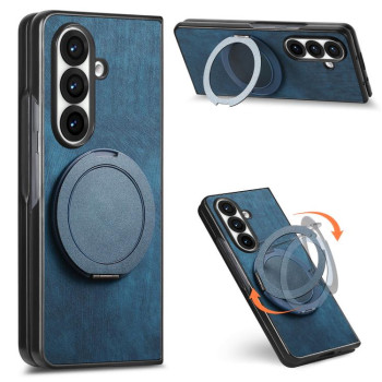 Чехол Retro Leather Rotation Round Holder с поворотным круглым держателем на Samsung Galaxy Fold8 Ultra 5G — синий