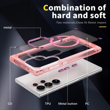 Протиударний чохол Skin Feel MagSafe Magnetic на Samsung Galaxy S24 Ultra 5G - рожевий