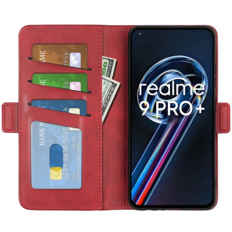 Чохол-книжка Dual-side Magnetic Buckle для Realme 9 Pro Plus/ Realme 9 4G - червоний