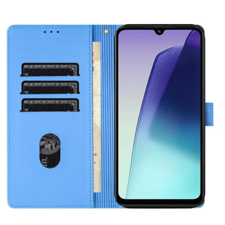 Чехол-книжка Cartoon Elephant Embossed Leather для Xiaomi Redmi A4 5G - синий