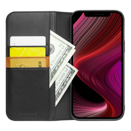 Кожаный чехол QIALINO Wallet Case для iPhone 13 mini - черный