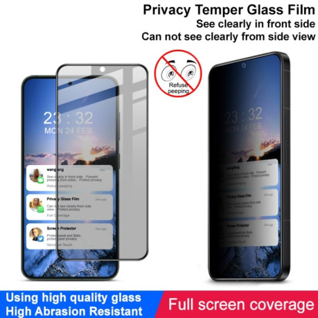 Захисне скло IMAK HD Anti-spy для Samsung Galaxy S24+ 5G - чорне