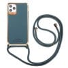 Противоударный чехол Electroplating with Lanyard для iPhone 11 Pro Max - серый
