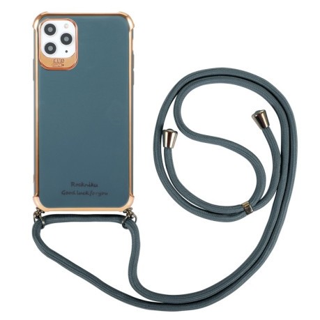 Противоударный чехол Electroplating with Lanyard для iPhone 12 Pro Max - серый