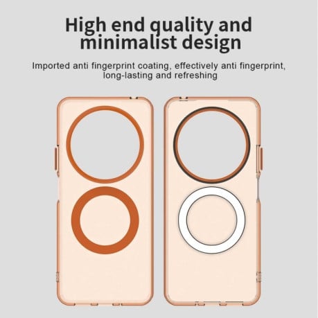 Протиударний чохол MagSafe Holder PC Hybrid для Xiaomi Redmi 14C 4G/Poco C75/Redmi A4 5G - помаранчевий