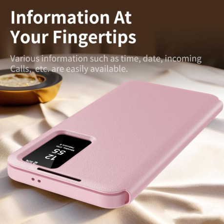 Чохол-книжка Smart View Window Leather  для Samsung Galaxy S25+ 5G - рожевий