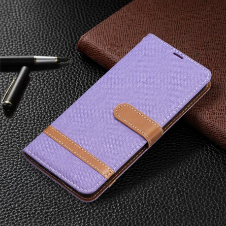 Чехол-книжка Color Matching Denim Texture на Xiaomi Redmi Note 11 / Poco M4 Pro 5G - фиолетовый
