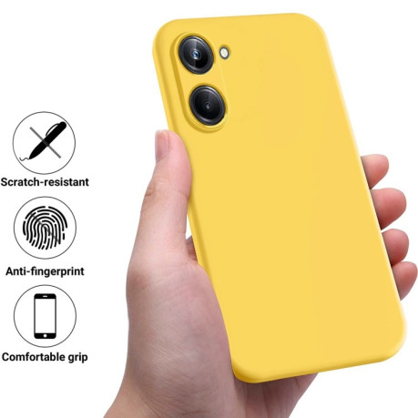 Силиконовый чехол Solid Color Liquid Silicone на Realme 10 Pro 5G - желтый