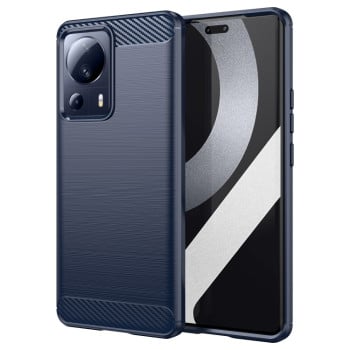 Протиударний чохол Brushed Texture Carbon Fiber на Xiaomi 13 Lite - синій