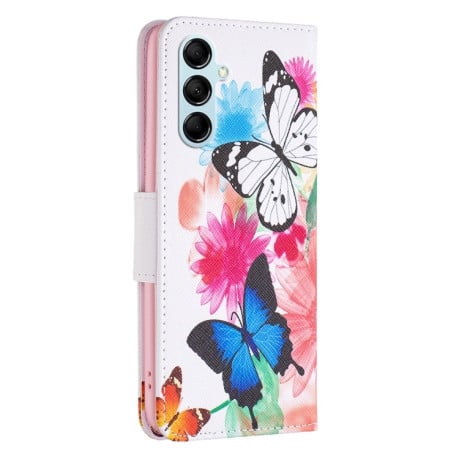 Чехол-книжка Colored Drawing Pattern для Samsung Galaxy M14 5G - Butterflies