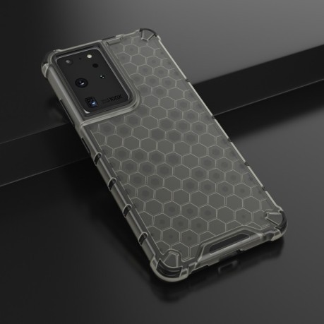 Противоударный чехол Honeycomb на Samsung Galaxy S21 Ultra - черный
