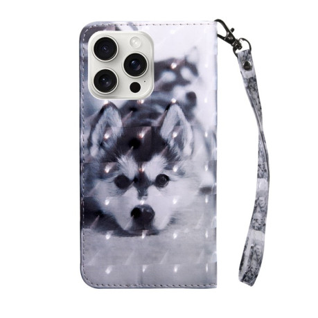 Чехол-книжка 3D Painting для iPhone 16 Pro Max - Husky