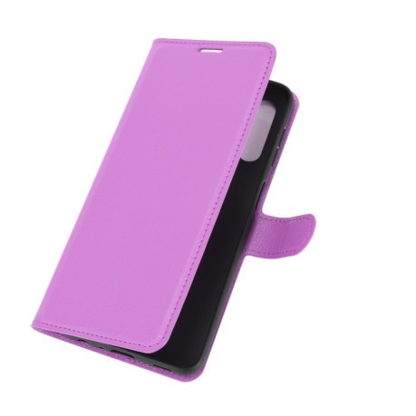Чехол-книжка Litchi Texture на Samsung Galaxy A32 5G- фиолетовый