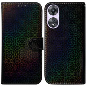 Чехол-книжка с цветной обложкой и магнитной застежкой Colorful Magnetic Buckle на OPPO A78 4G - черный