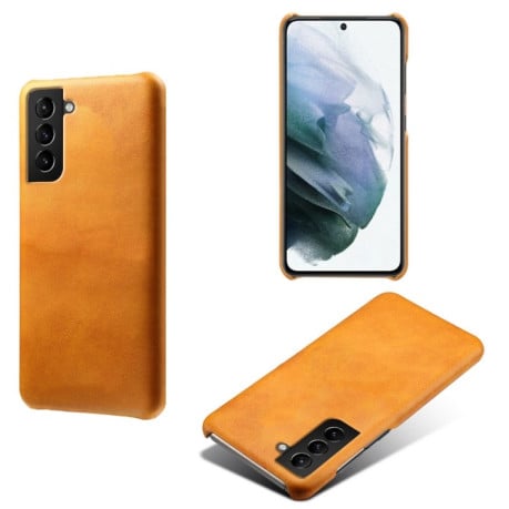 Противоударный чехол Calf Texture для Samsung Galaxy S22 - оранжевый