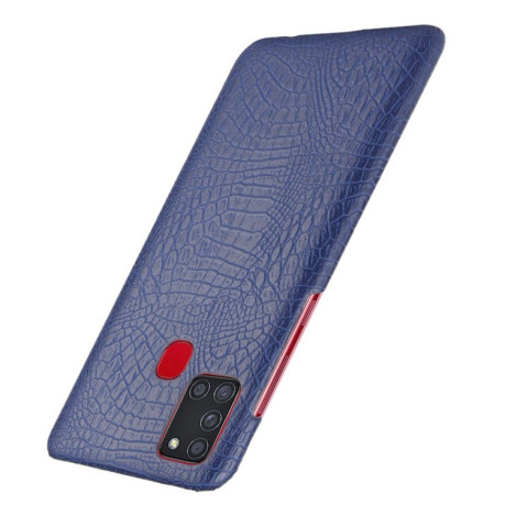 Ударопрочный чехол Crocodile Texture на Samsung Galaxy A21s - синий
