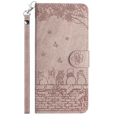 Чехол-книжка Cat Embossing Pattern на Samsung Galaxy S24 FE 5G - серый