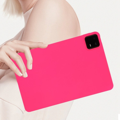 Чехол Oil Spray Skin-friendly TPU Tablet Case для Xiaomi Pad 6 / 6 Pro - пурпурно-красный