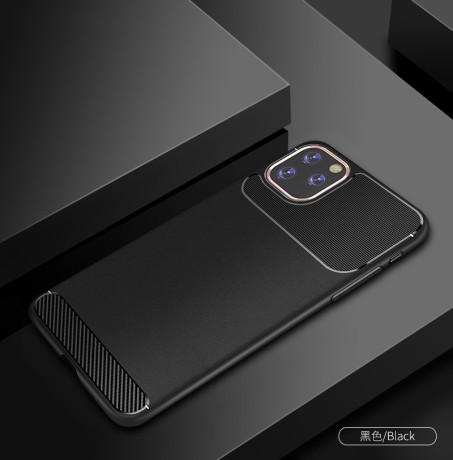 Противоударный чехол Carbon на iPhone 11 Pro Max - черный