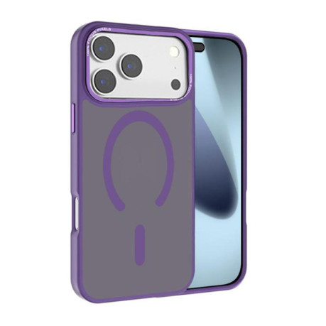 Противоударный чехол Kalebol Metal Lens Frame MagSafe Frosted PC для iPhone 17 Pro - фиолетовый