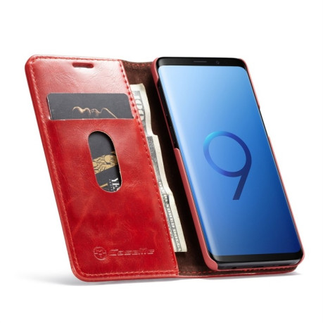 Шкіряний чохол-книжка CaseMe 003 Series на Galaxy S9 Plus - червоний