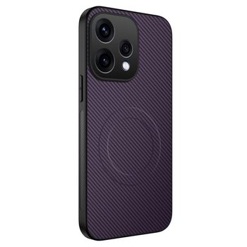 Магнитный чехол Wanlonfeng серии TQ с текстурой карбона на OPPO Reno15 5G Global — фиолетовый