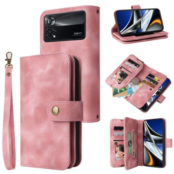 Чохол-книжка Multifunctional Card на Xiaomi Poco X4 Pro 5G - рожеве золото