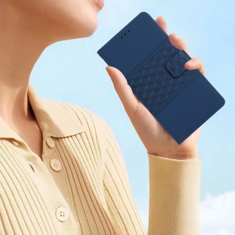 Чохол-книжка Diamond Embossed Skin Feel для Xiaomi Redmi Note 14 4G - синій