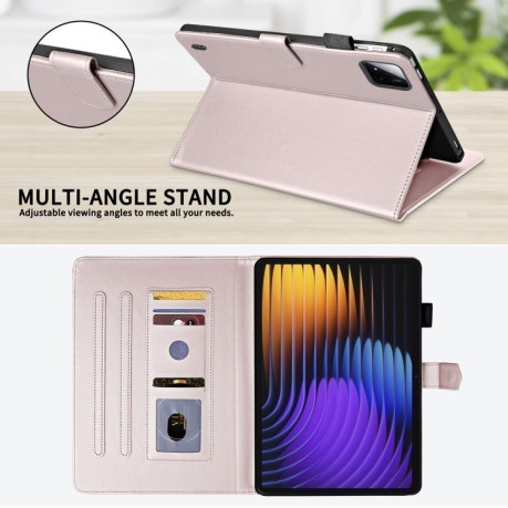 Чохол-книжка Rhombus Lattice Leather для Xiaomi Pad 7/7 Pro - рожеве золото