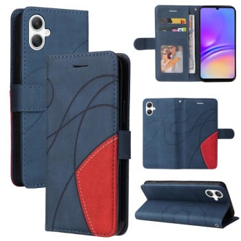 Чохол-книжка Dual-color Splicing Flip Leather на Samsung Galaxy A07 5G - синій