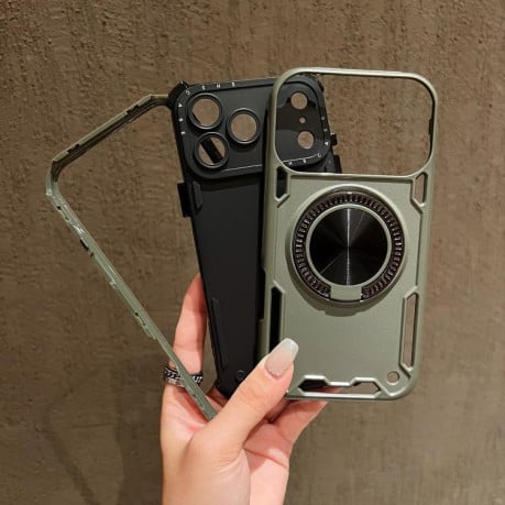 Противоударный чехол Three-core с подстаавкой 360 Rotation Magnetic на iPhone 17 Pro - черный