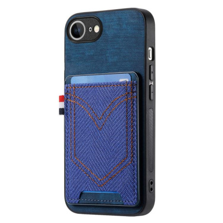 Чехол Denim Texture Leather Skin на iPhone 16e - синий