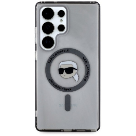 Оригінальний чохол Karl Lagerfeld Button Karl Head Printed Logo MagSafe для Samsung Galaxy S25 Ultra - black