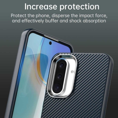 Ударозащитный чехол Carbon Fiber Series IMD на Samsung Galaxy A36 5G - синий