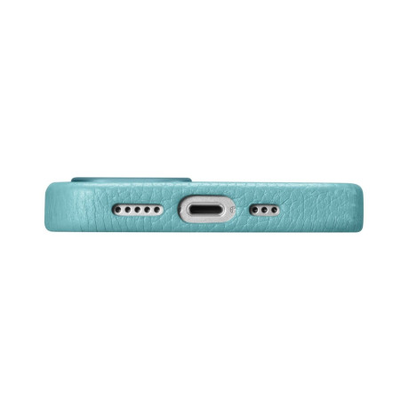 Кожаный чехол iCarer Litchi Premium для iPhone 14 Pro - зеленый