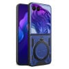 Чехол со шторкой камеры CD фактурой и подставкой на Motorola Razr 50 Ultra - синий